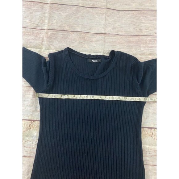 Michael Lauren Revolve Black Ribbed Short Sleeve Light Dress - XS - Picture 7 of 11